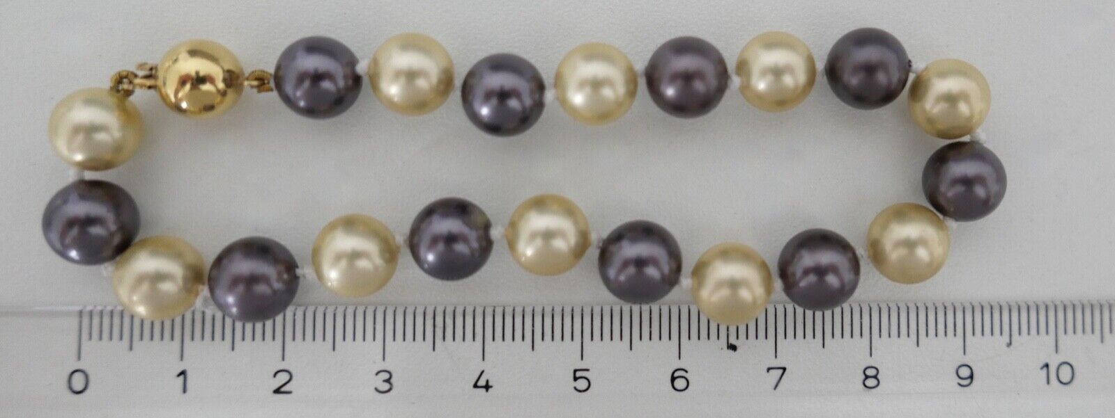 SET Perlenkette Armband individuell Perlen Gold JKa 375 /9K pearl Ø 7-9 mm 75 cm - Antikhandel-Stuttgart