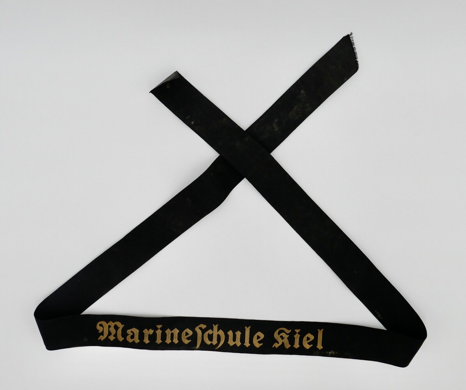 Mützenband " MARINESCHULE KIEL " Kriegsmarine WK WW Cap Tally Original - Antikhandel-Stuttgart