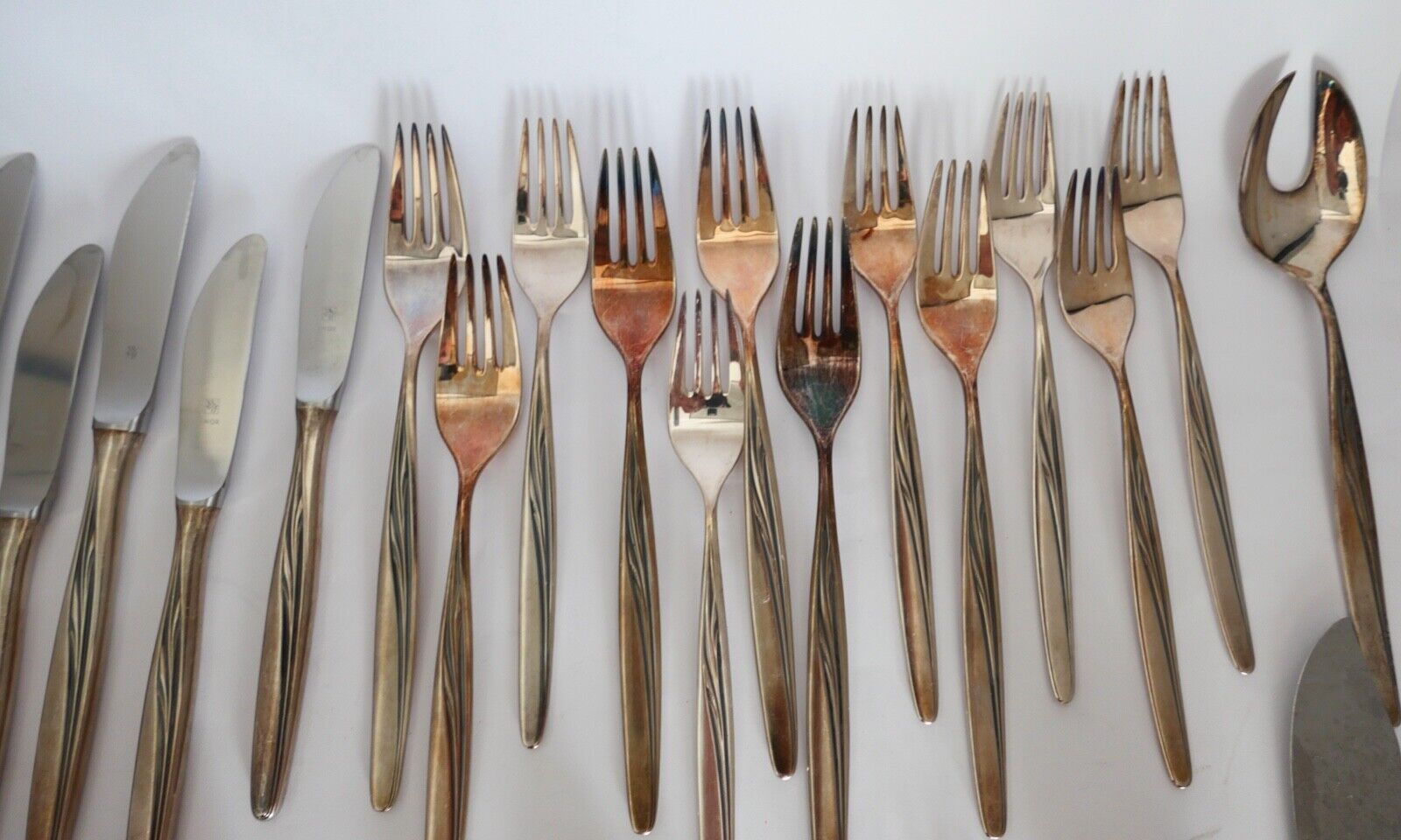 53 Tlg. WMF 90 HEIDELBERG Besteck Set 2,72 Kg Salat Fleich Torte Zucker Messer - Antikhandel-Stuttgart