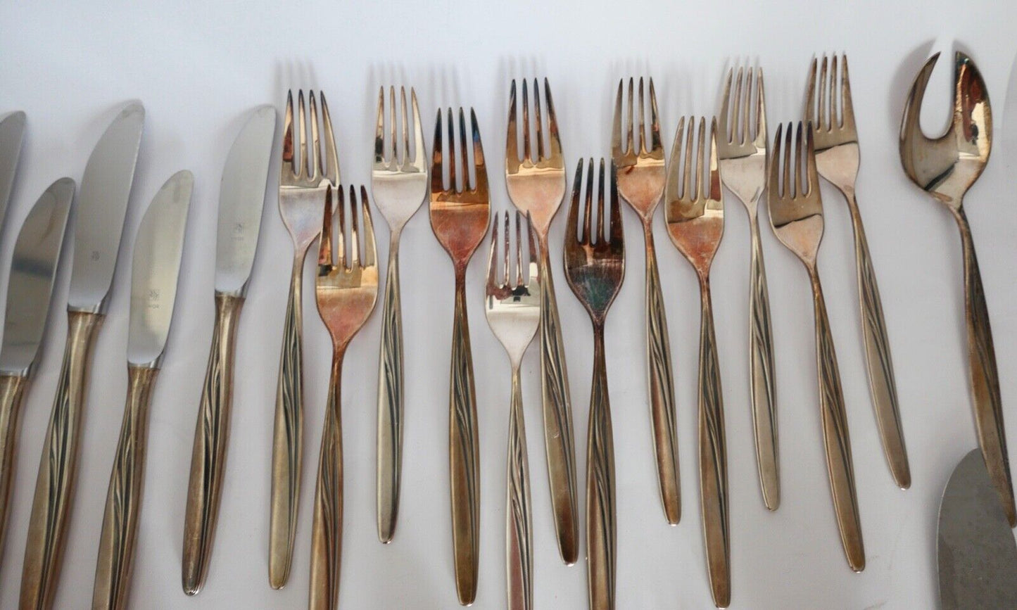 53 Tlg. WMF 90 HEIDELBERG Besteck Set 2,72 Kg Salat Fleich Torte Zucker Messer - Antikhandel-Stuttgart