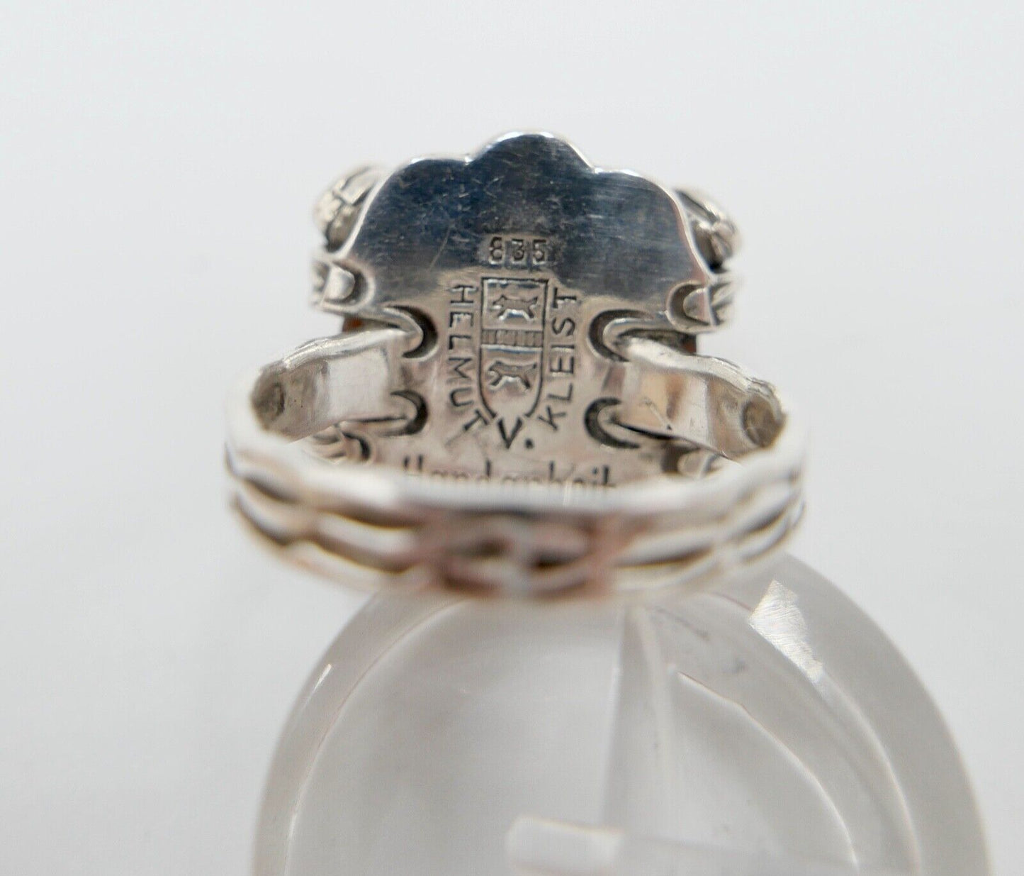 Bernstein Helmut KLEIST Handarbeit Designer Ring Gr. 56 Silber 835 - Antikhandel-Stuttgart