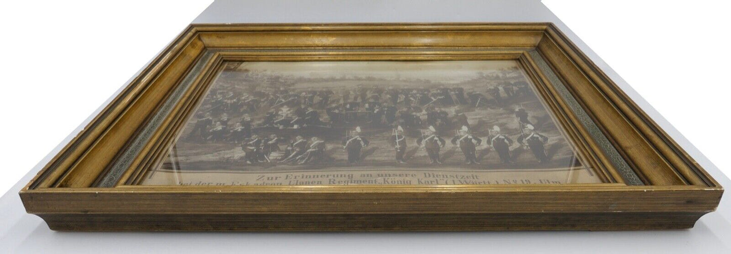 1900 Reservisten Bild m. Eskadron Ulanen Regiment Nr. 19 Foto auf Pappe 62x52cm - Antikhandel-Stuttgart