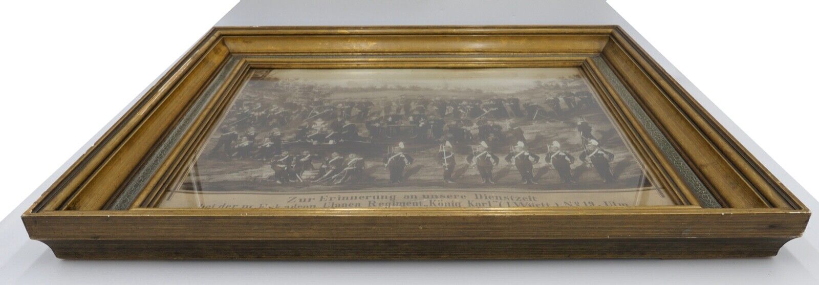 1900 Reservisten Bild m. Eskadron Ulanen Regiment Nr. 19 Foto auf Pappe 62x52cm - Antikhandel-Stuttgart