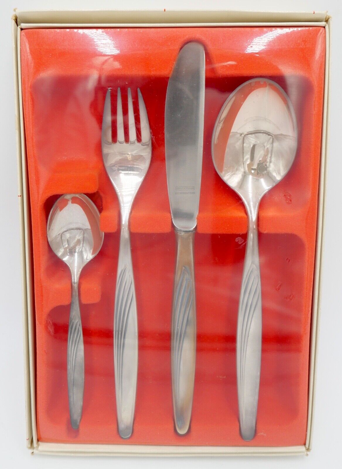 - NEU - OVP - 4 Teile BRUCKMANN 765 CANDIDA - 90er Silber Besteck Set - Antikhandel-Stuttgart