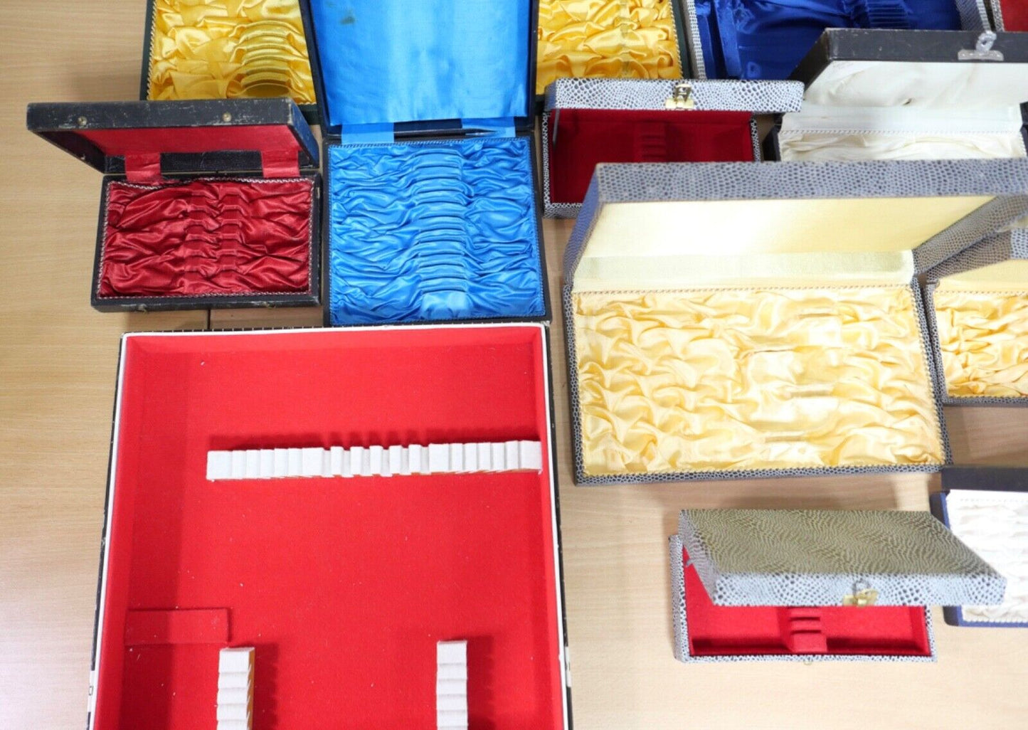 Konvolut antik alte Besteckkasten Aufbewahrung BERNDORF WENZ SCHILLING MAYER - Antikhandel-Stuttgart