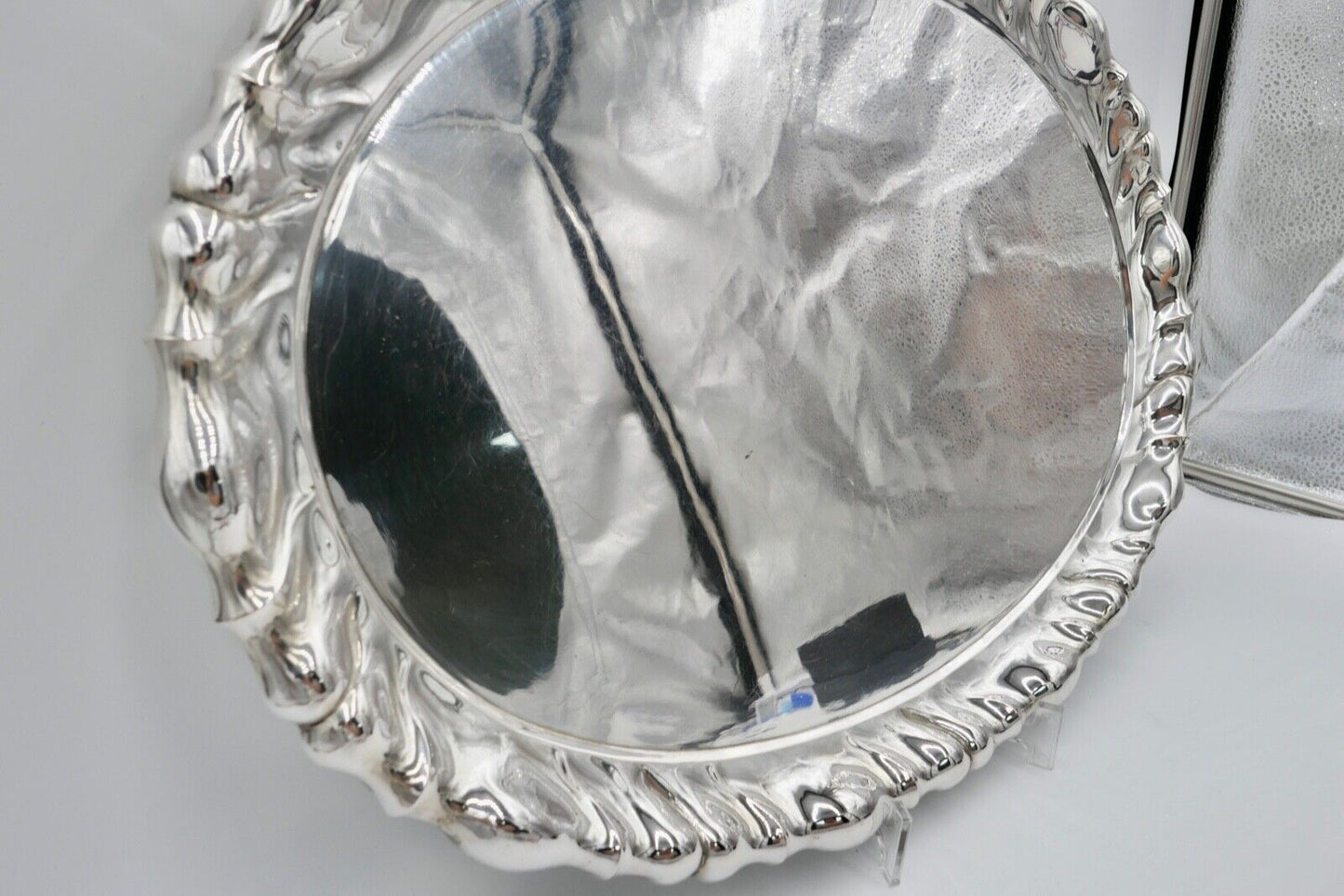 Antik Silbertablett Servierplatte Österreich Ungarn ÖMM 50x37cm 800er Budapest - Antikhandel-Stuttgart