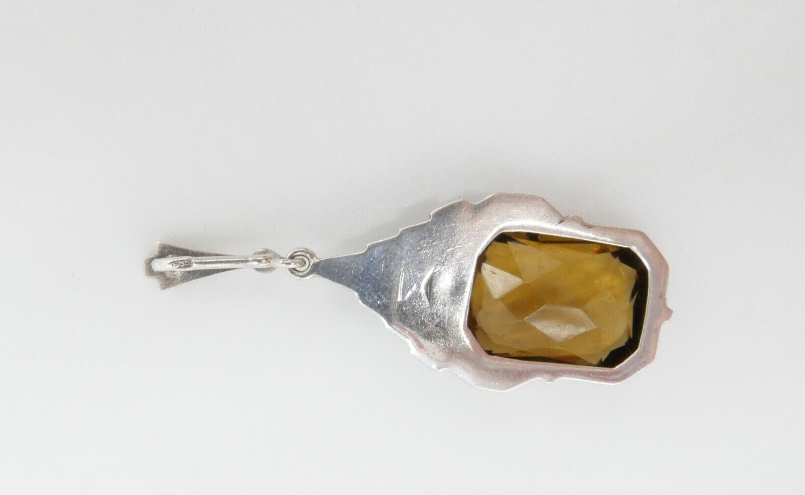 935 Silber Anhänger mit Glasstein und Markasiten im Art Deco Stil - Antikhandel-Stuttgart