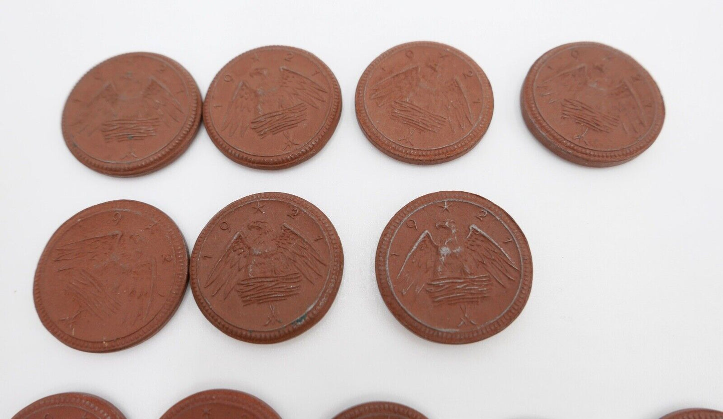 Posten Meissen Böttger Porzellan Münze Taler 1921 Notgeld Mark & Pfennig - Antikhandel-Stuttgart
