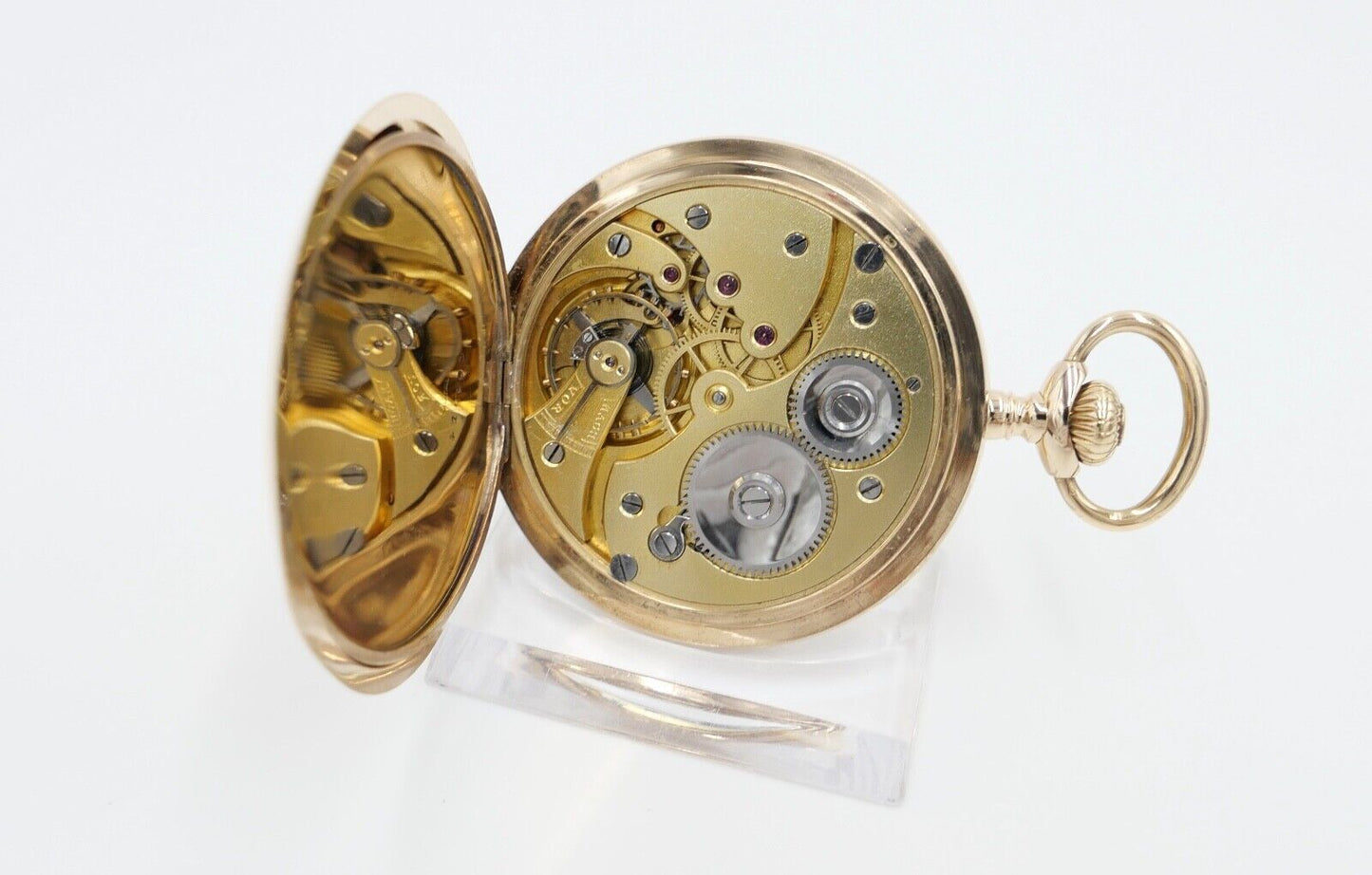 GP Girard Perregaux Taschenuhr 585 / 14K GOLD 51 mm Savonette inkl. Box - Antikhandel-Stuttgart