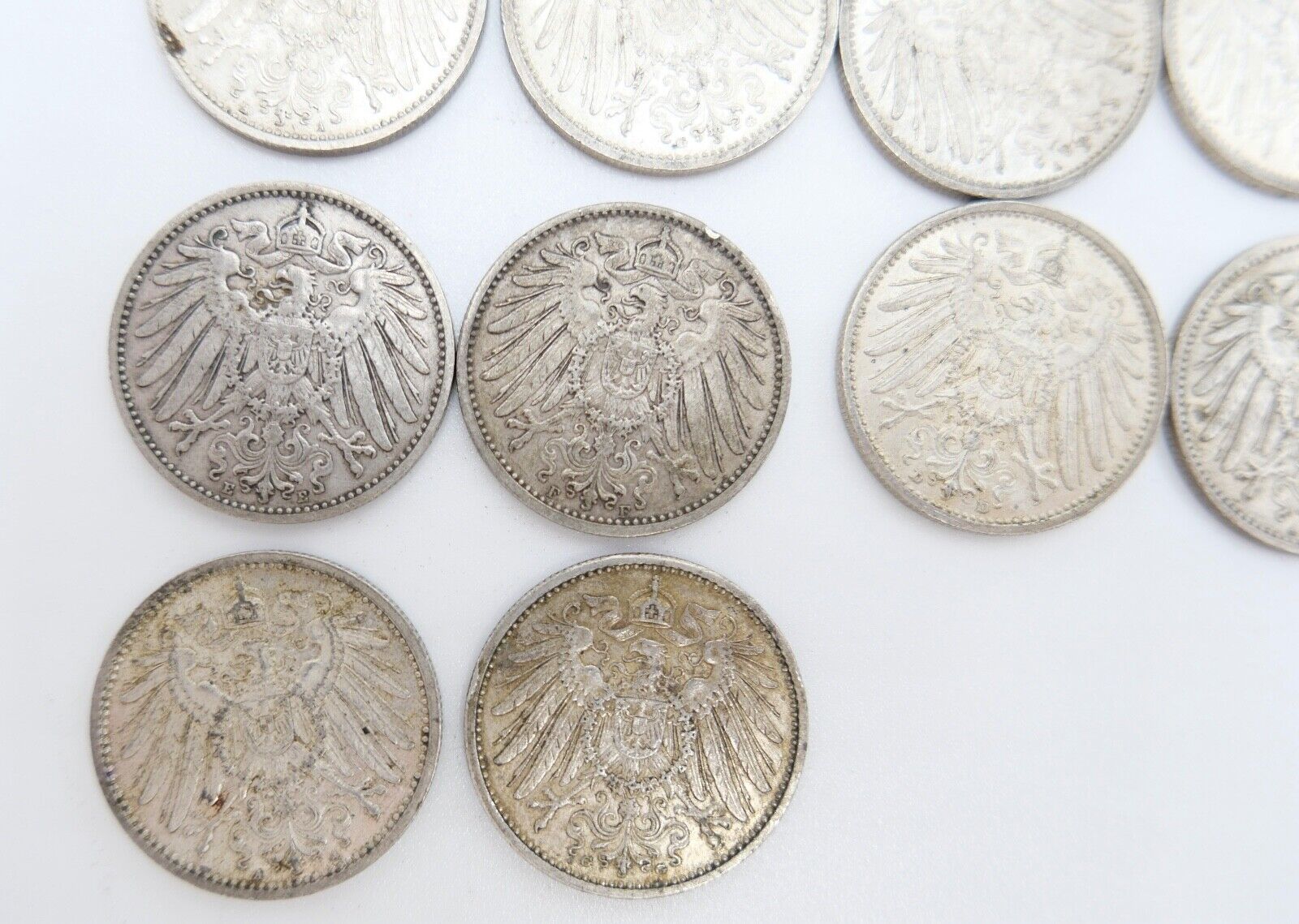 14x 1 Mark Kaiserreich 1903-1915 Jäger J.17 VZ-STG Vorzüglich - Stempelglanz - Antikhandel-Stuttgart