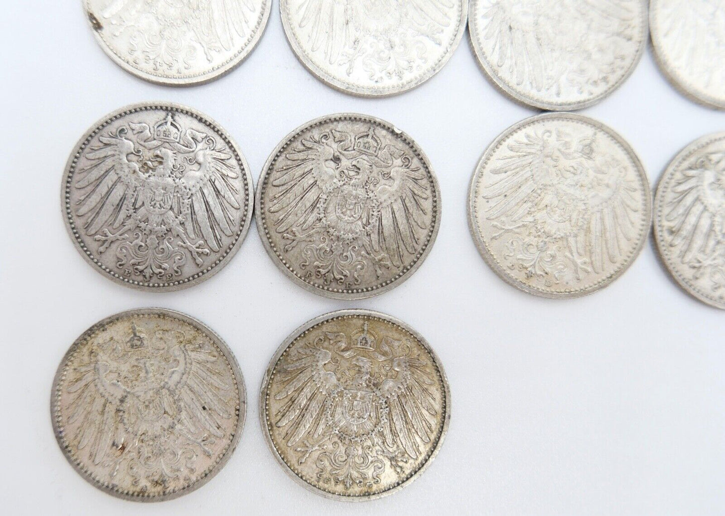 14x 1 Mark Kaiserreich 1903-1915 Jäger J.17 VZ-STG Vorzüglich - Stempelglanz - Antikhandel-Stuttgart
