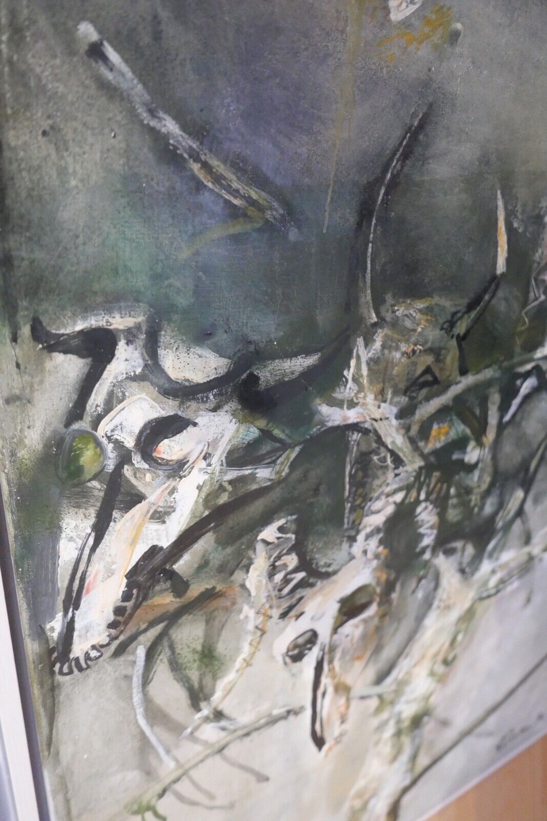 1996 Original Turaev Rustam - Рустам Тураев MAZOR 4 Öl 83x103 cm gerahmt Schädel - Antikhandel-Stuttgart