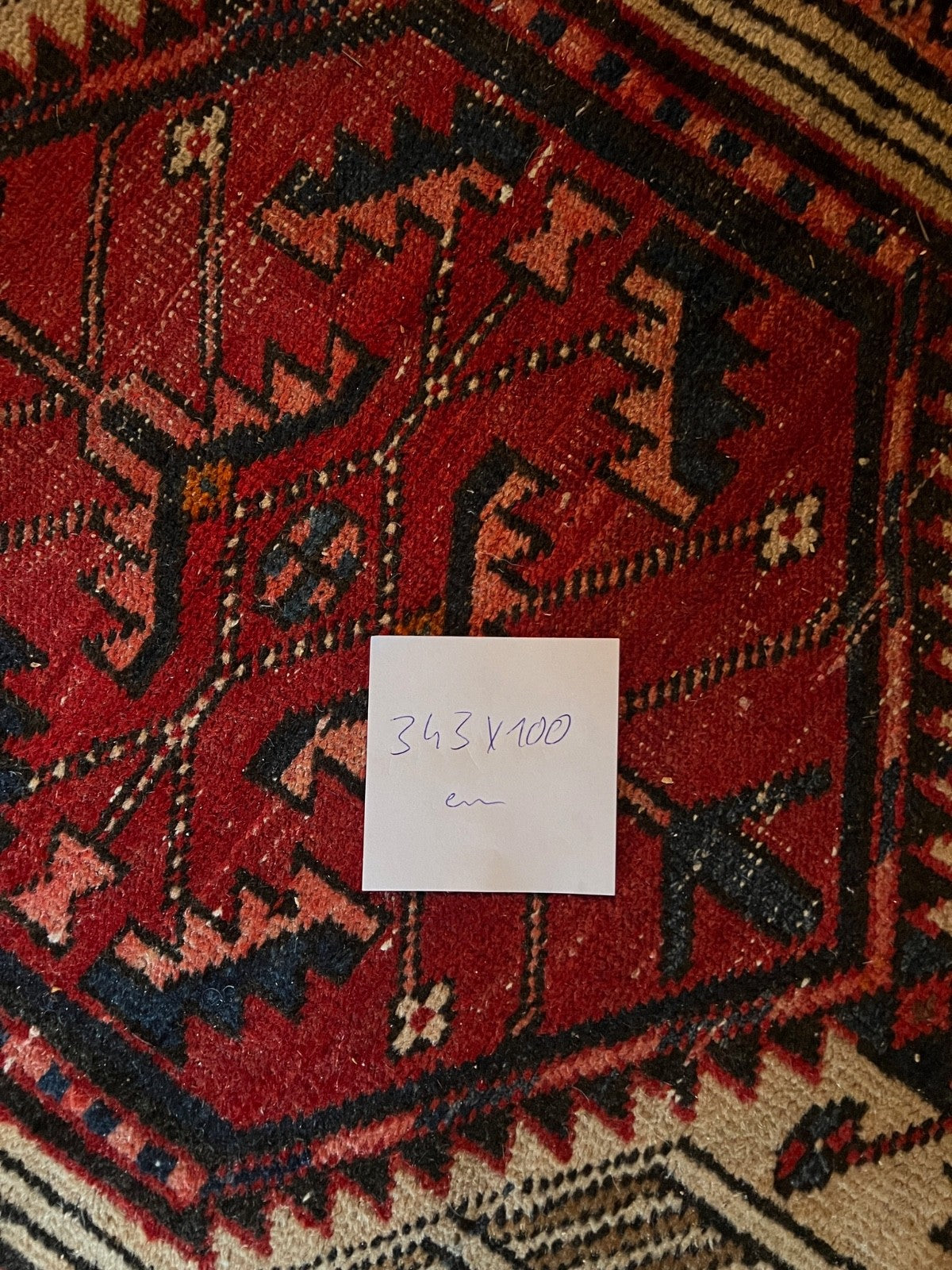 Nomaden Läufer alter Orientteppich Perserteppich old carpet 343x100 cm