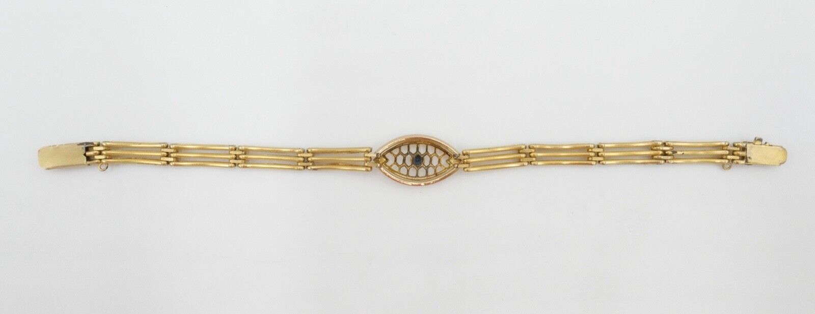 um 1900 Armband Tip Top Union AD Andreas Daub Glasstein 8,5 gr hart vergoldet - Antikhandel-Stuttgart