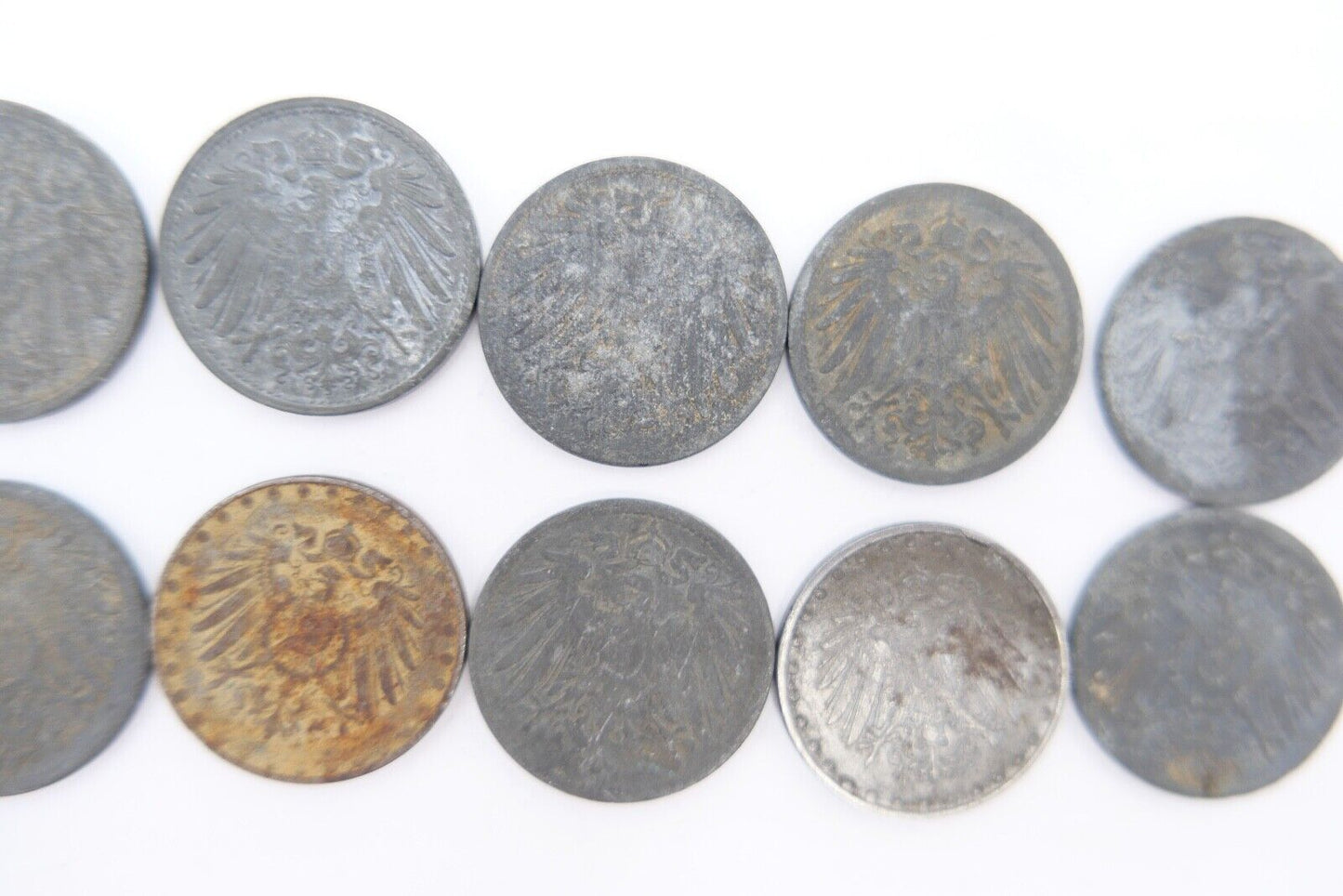 10x 10 Reichspfennig 1873 1875 1876 1888 Jäger J.299 298 s-ss - Antikhandel-Stuttgart