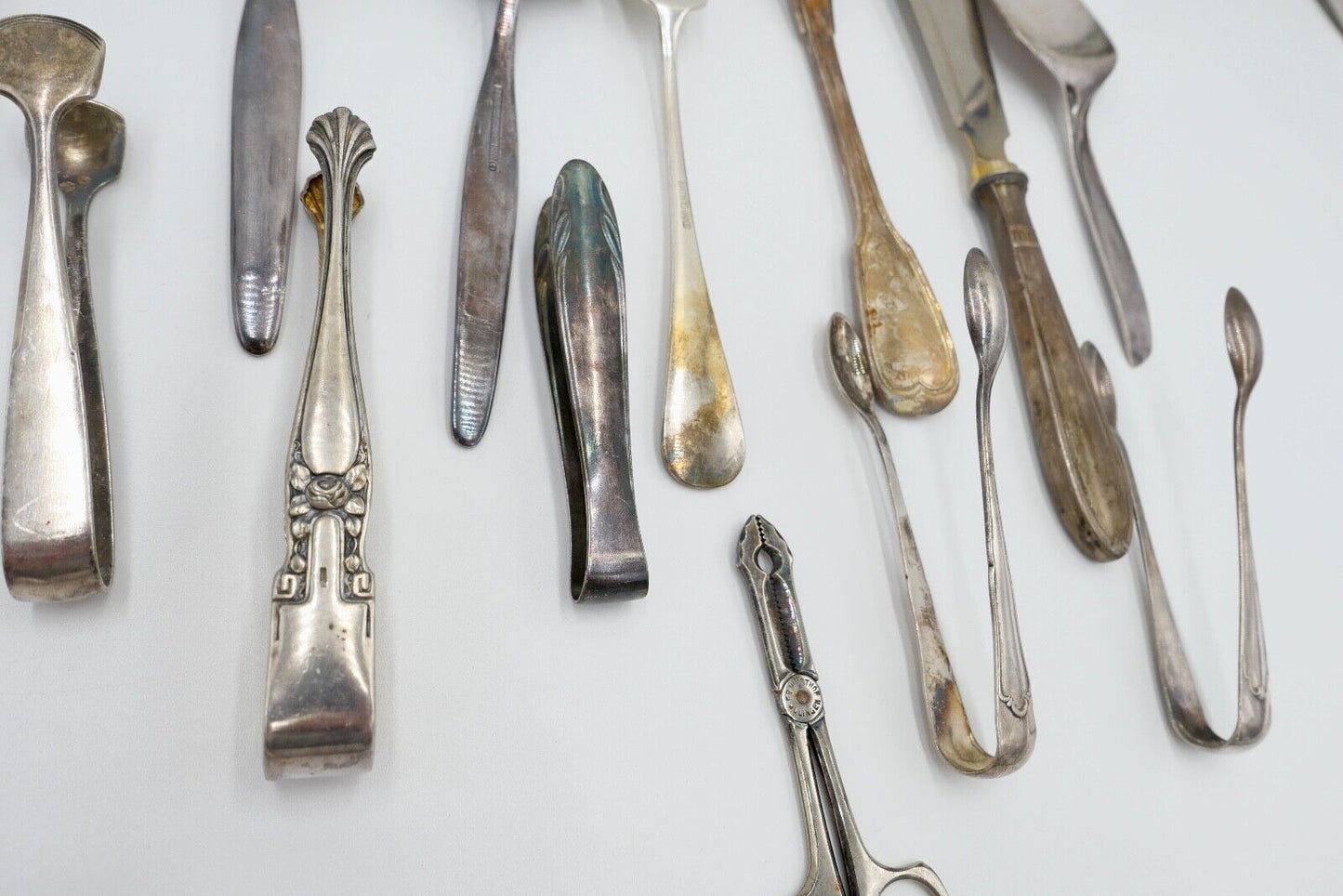 Konvolut Tortenheber Schere Zucke Fisch Fleisch WMF 90er Silberauflage 20 Stück - Antikhandel-Stuttgart