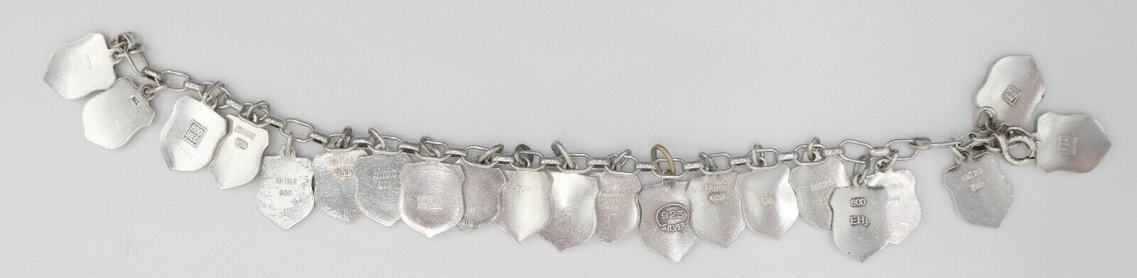 Bettelarmband mit Städte Wappen aus Emaille 800 Silber REU ANTIKO EHJ - Antikhandel-Stuttgart