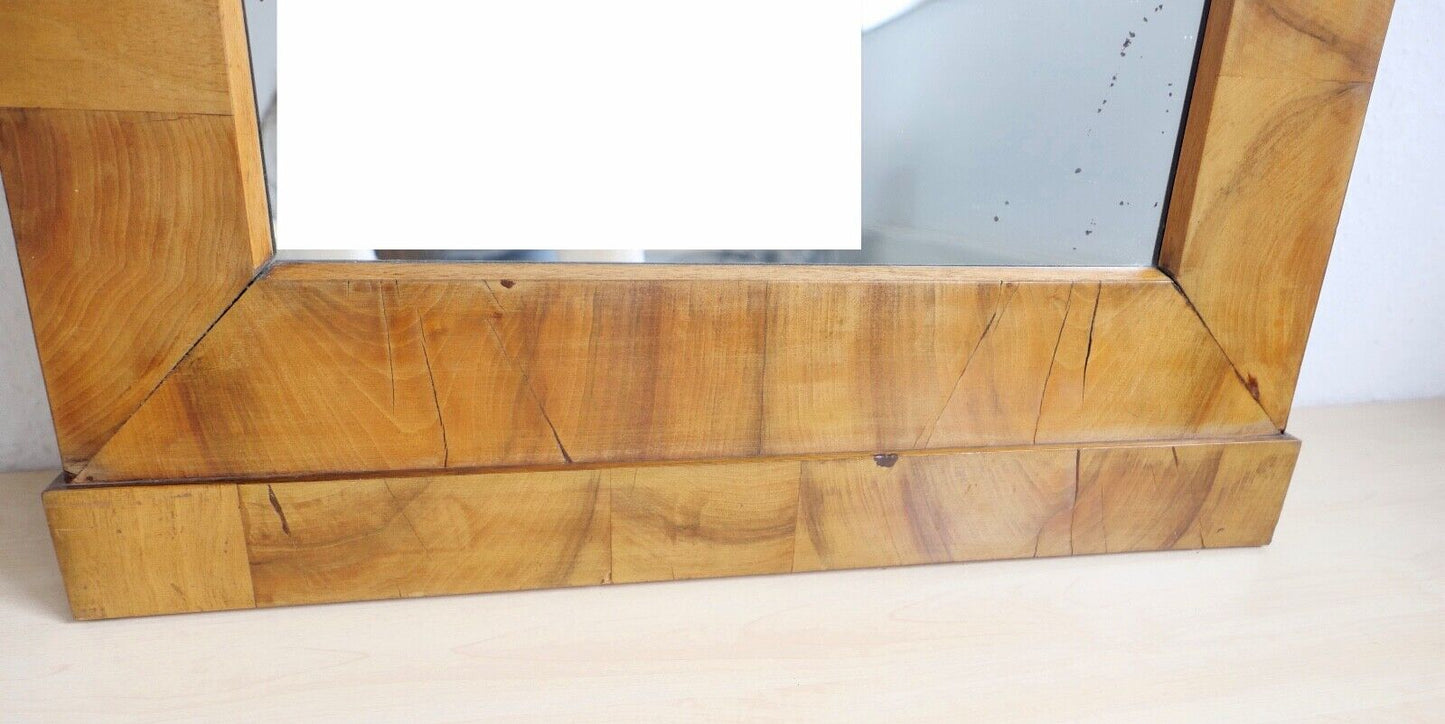 um 1820 / 1830 Biedermeier Spiegel Nussbaum Holz 100x60cm - Antikhandel-Stuttgart