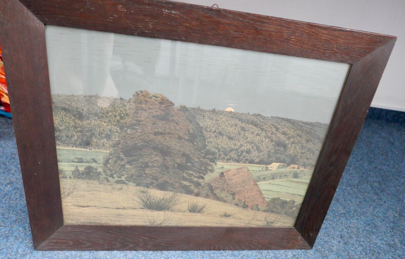 GUSTAV KAMPMANN 1859 - 1917 Farb - Lithographie " am Waldesrand " signiert - Antikhandel-Stuttgart