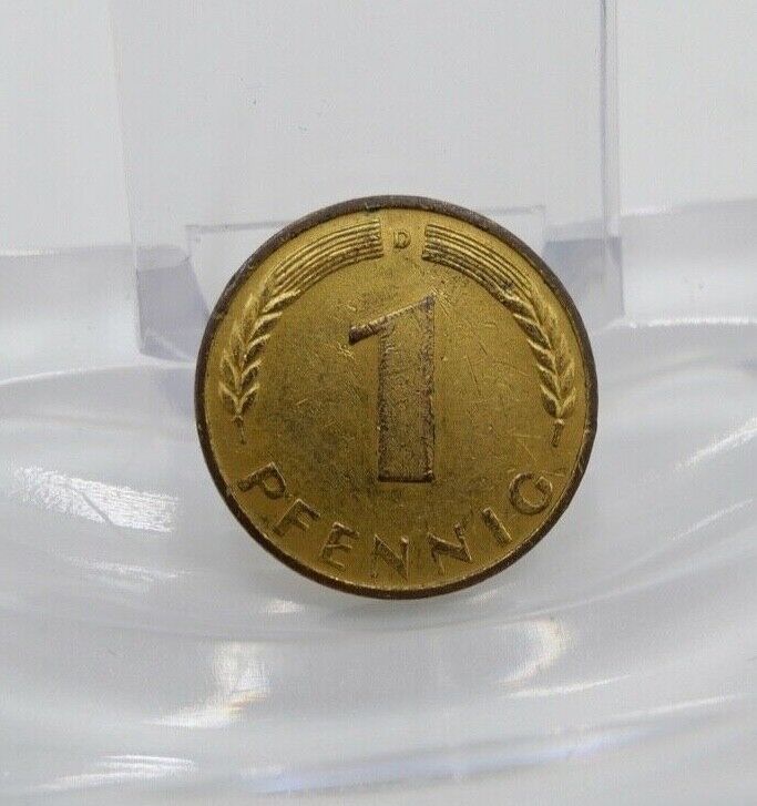 1 Pfenning 1950 D Messing magnetisch J. 380 Messing platteniert - Antikhandel-Stuttgart