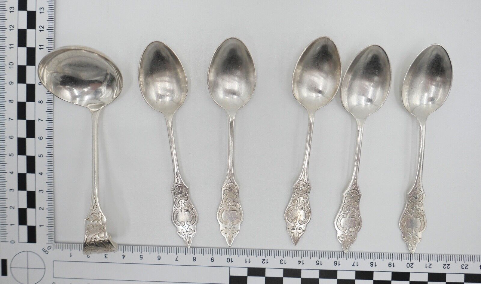 6 Tlg. OKB OTTO KROPP Besteck Ostfriesenmuster 90er Silber versilbert - Antikhandel-Stuttgart