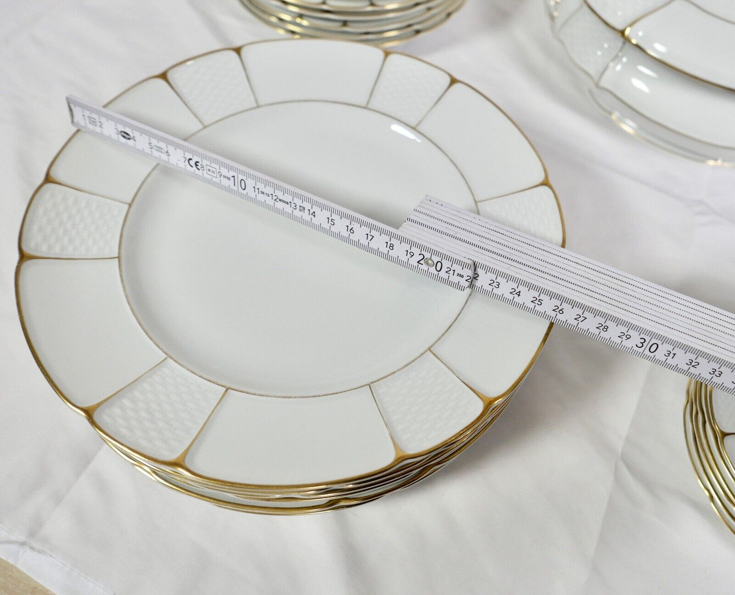 28 tlg. Rosenthal Speiseservice Ph.Rosenthal Goldrand Korbrand Barock 1930er - Antikhandel-Stuttgart