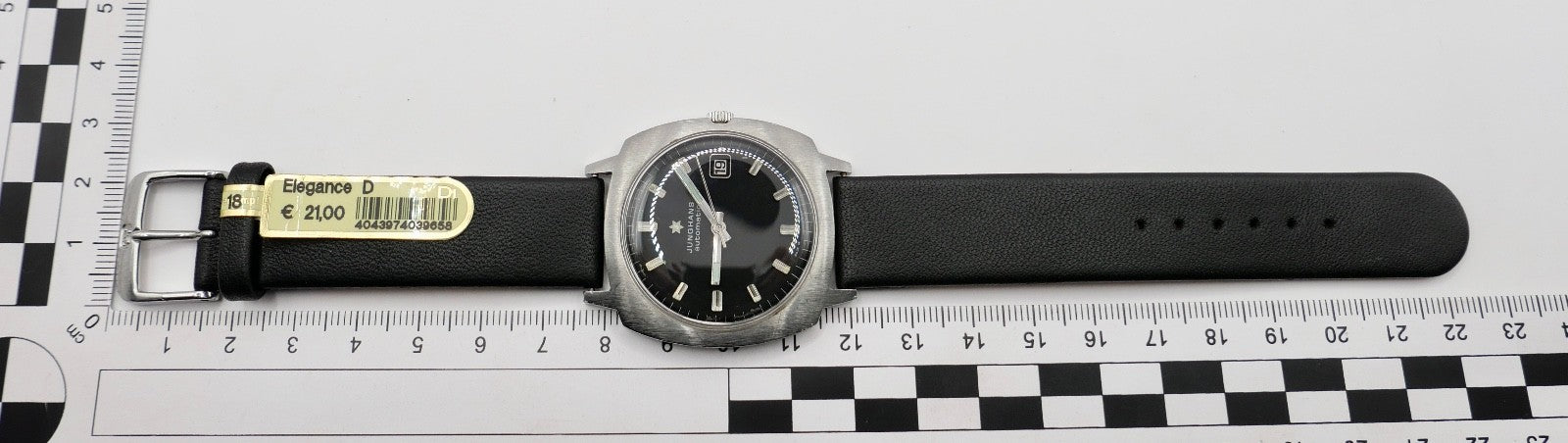1970er Junghans Automatic Herrenuhr Cal. Eta 2472 schwarzes Zifferblatt