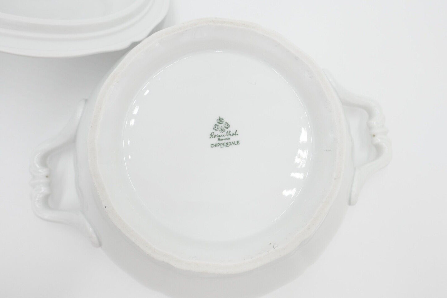 Porzellan Suppenterrine Rosenthal Chippendale Weiß - Antikhandel-Stuttgart