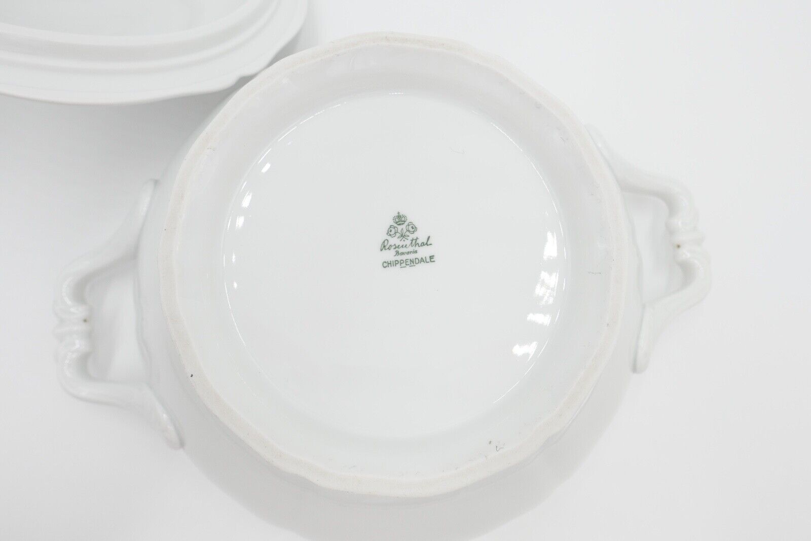 Porzellan Suppenterrine Rosenthal Chippendale Weiß - Antikhandel-Stuttgart