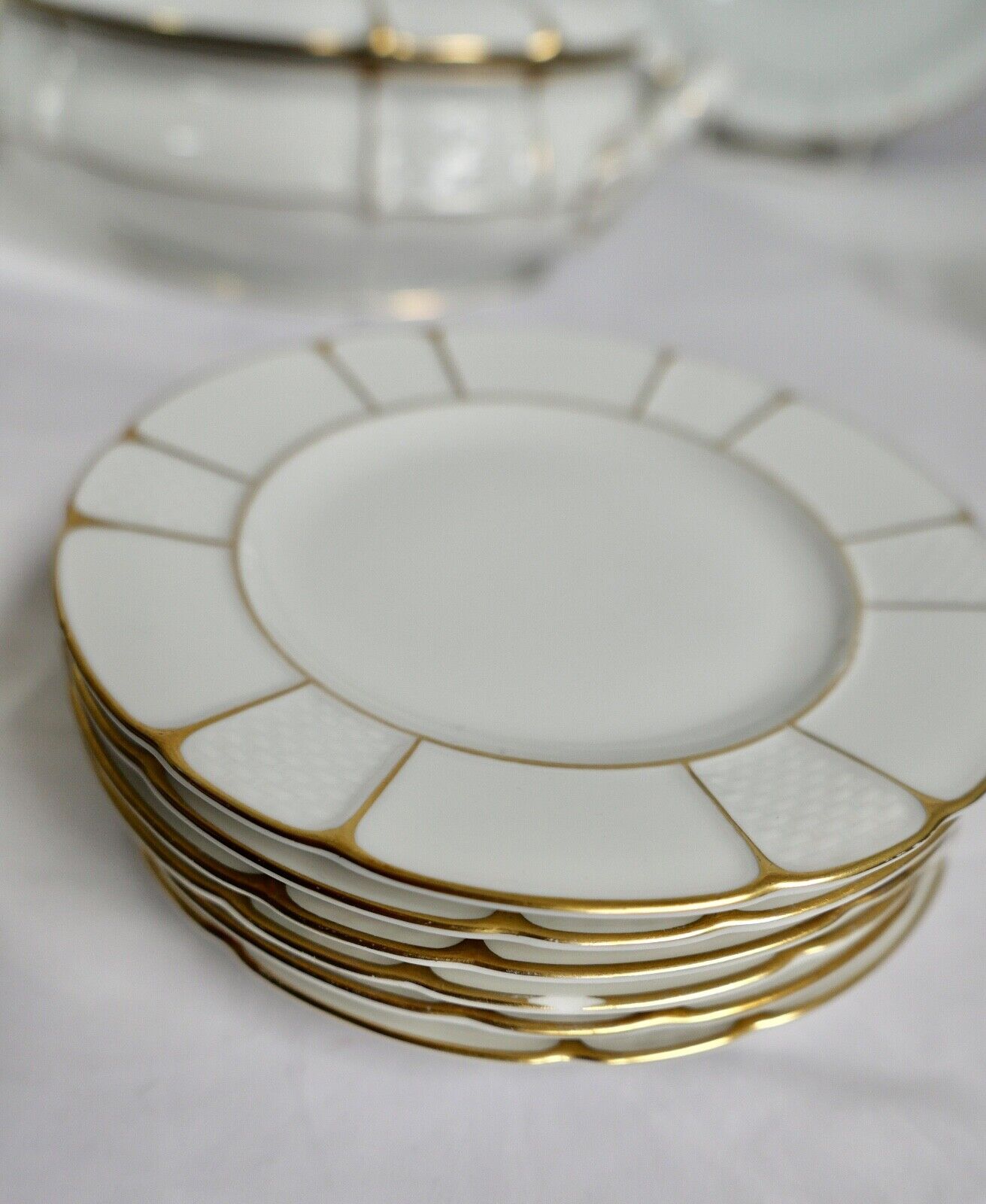 28 tlg. Rosenthal Speiseservice Ph.Rosenthal Goldrand Korbrand Barock 1930er - Antikhandel-Stuttgart