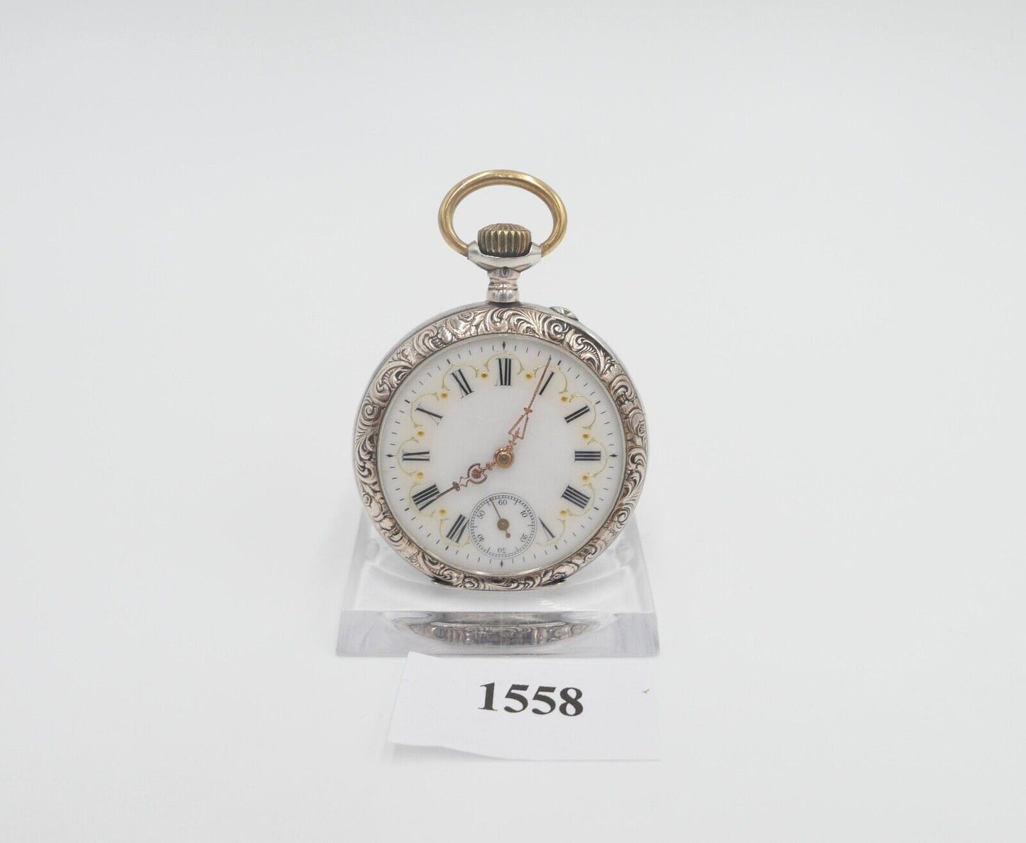 Taschenuhr um 1900 Ø 46mm AM 800 Silber Galonne Schweiz / Deutschland - Antikhandel-Stuttgart