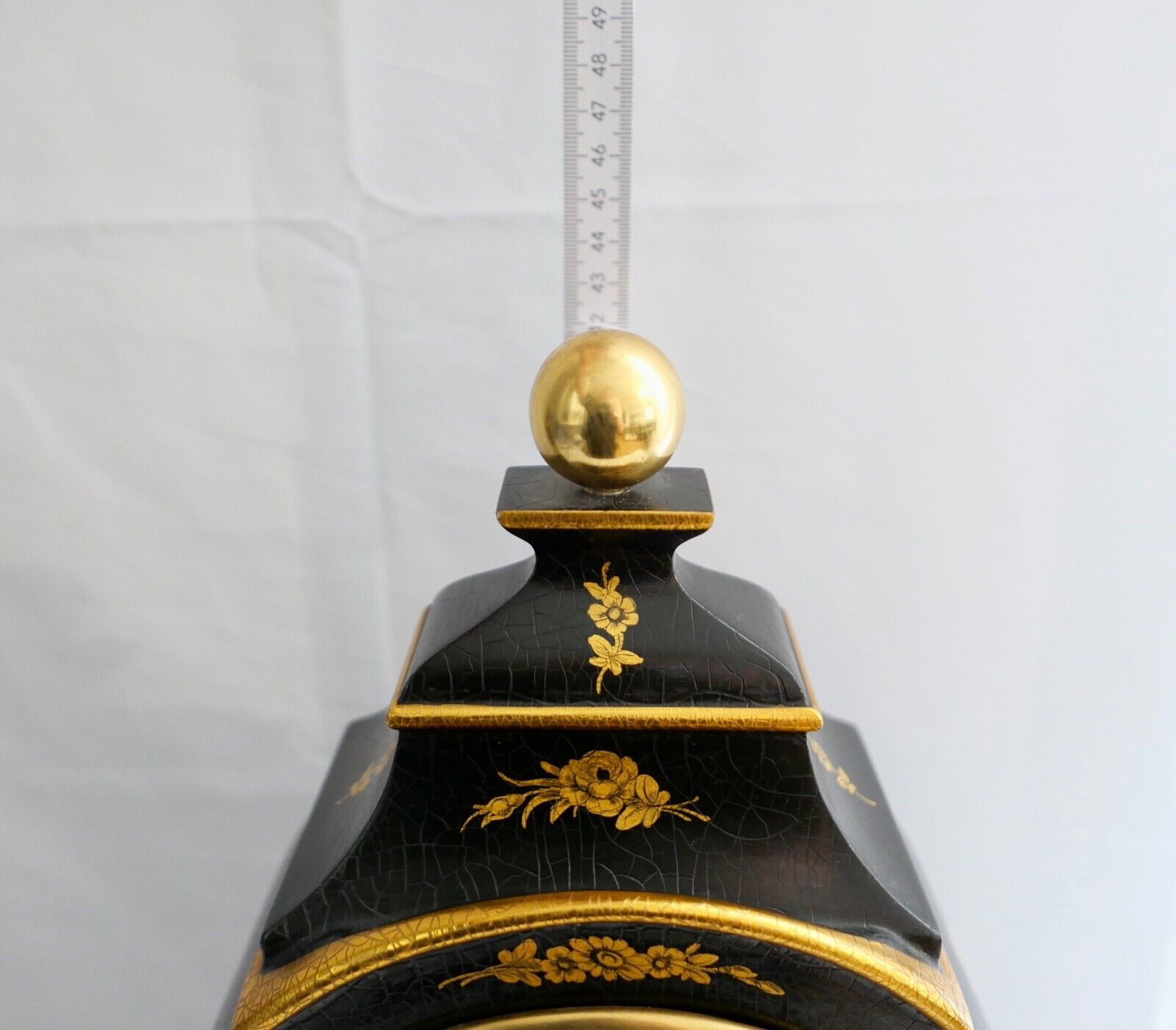 Große Pendule 43cm Tischuhr Kaminuhr La Châtelaine schwarz Gold Stil Louis XVI - Antikhandel-Stuttgart