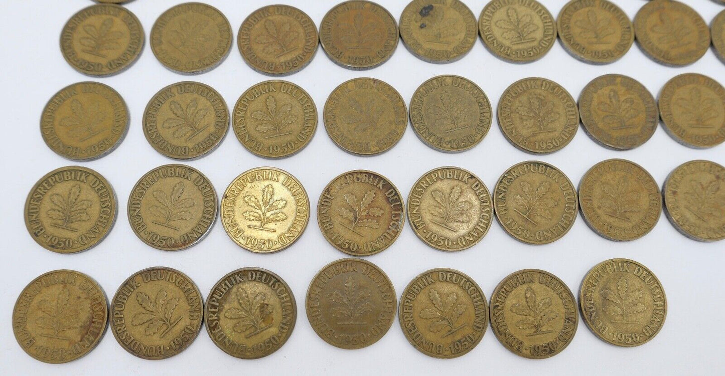 47x 10 Pfennig 1950 D F G J Jäger J. 383 s-vz - Antikhandel-Stuttgart