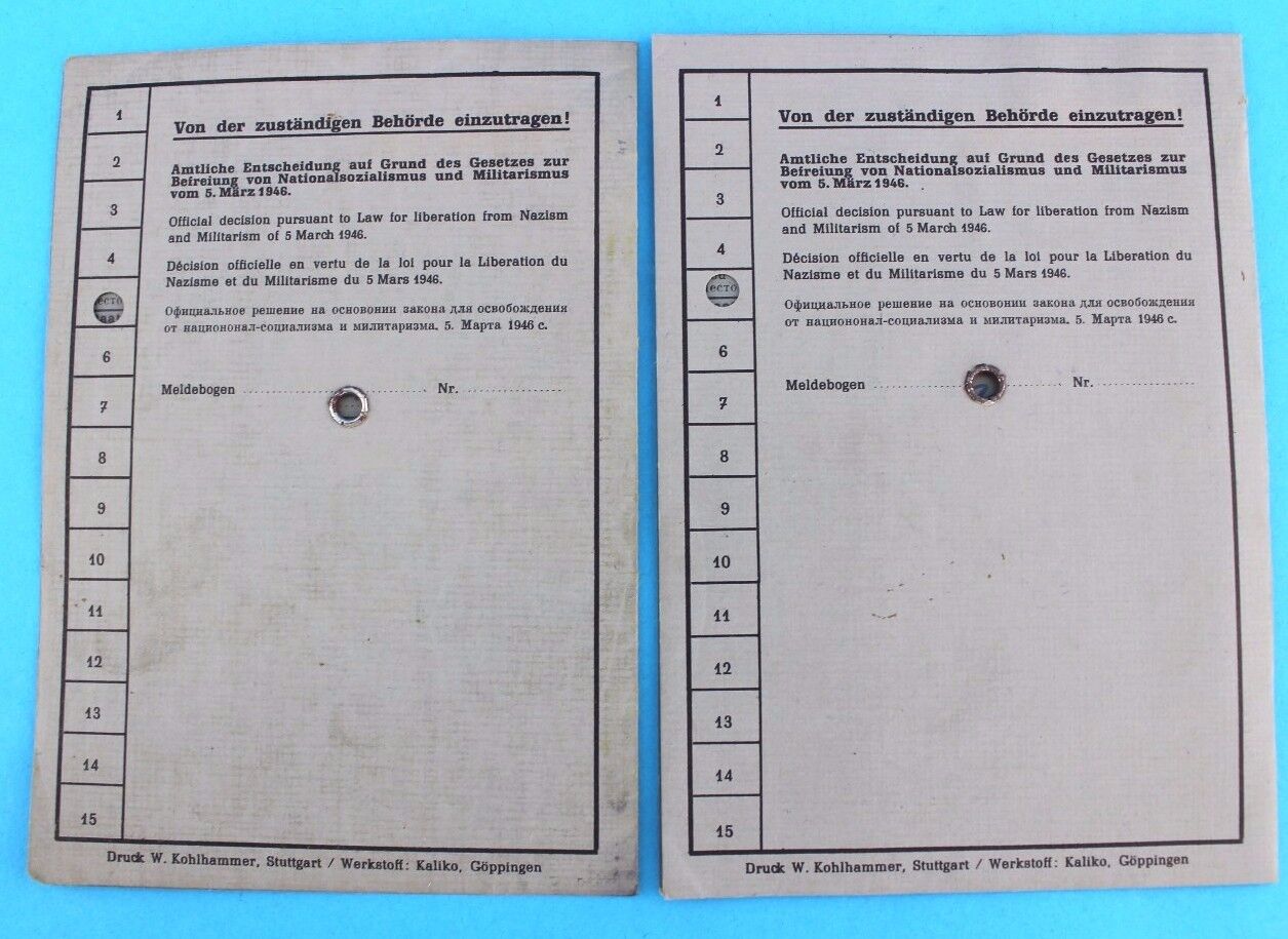 2x Deutsche Kennkarte Ehepaar Landespolizei Vaihingen Enz Dt. Reich - Antikhandel-Stuttgart