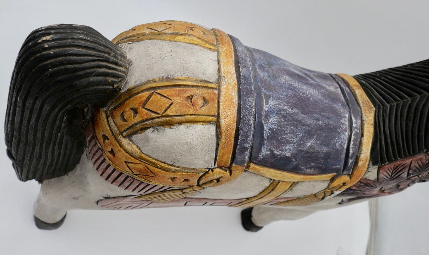 Altes massives Holzpferd 51x49 cm vermutlich Unikat 4,5 Kg - Antikhandel-Stuttgart