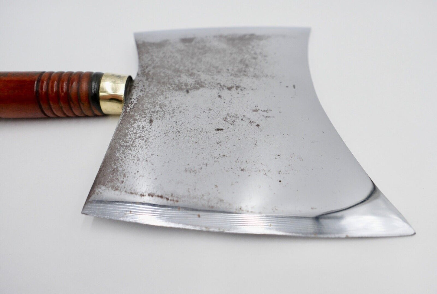 altes Fleischerbeil Metzgerbeil Doppelspalter H. AILE STUTTGART BAD CANNSTATT - Antikhandel-Stuttgart