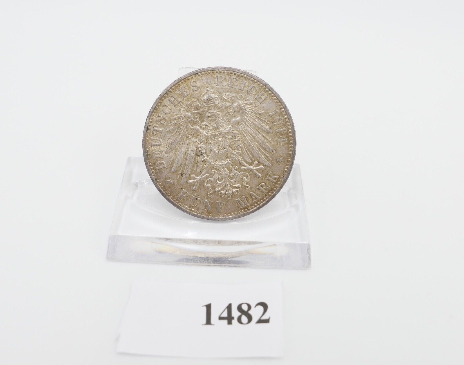 5 Mark 1914 A J.114 PREUSSEN KAISER WILHELM IN UNIFORM Silber 900 - Antikhandel-Stuttgart