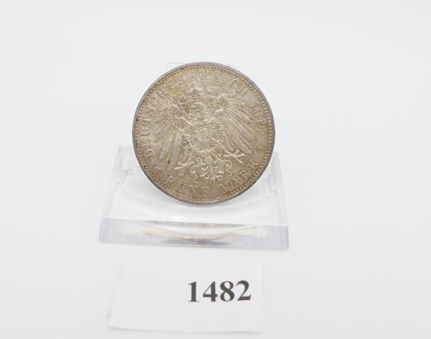 5 Mark 1914 A J.114 PREUSSEN KAISER WILHELM IN UNIFORM Silber 900 - Antikhandel-Stuttgart