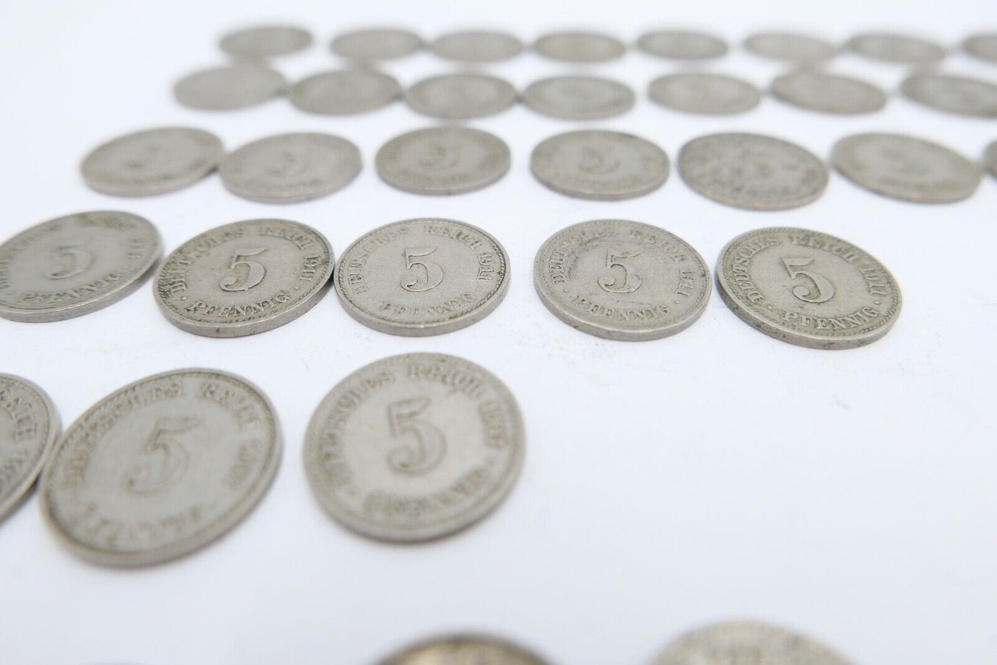 46x 5 Pfennig 1906 - 1914 A D F G großer Adler Jäger J.12 ss - stg - Antikhandel-Stuttgart