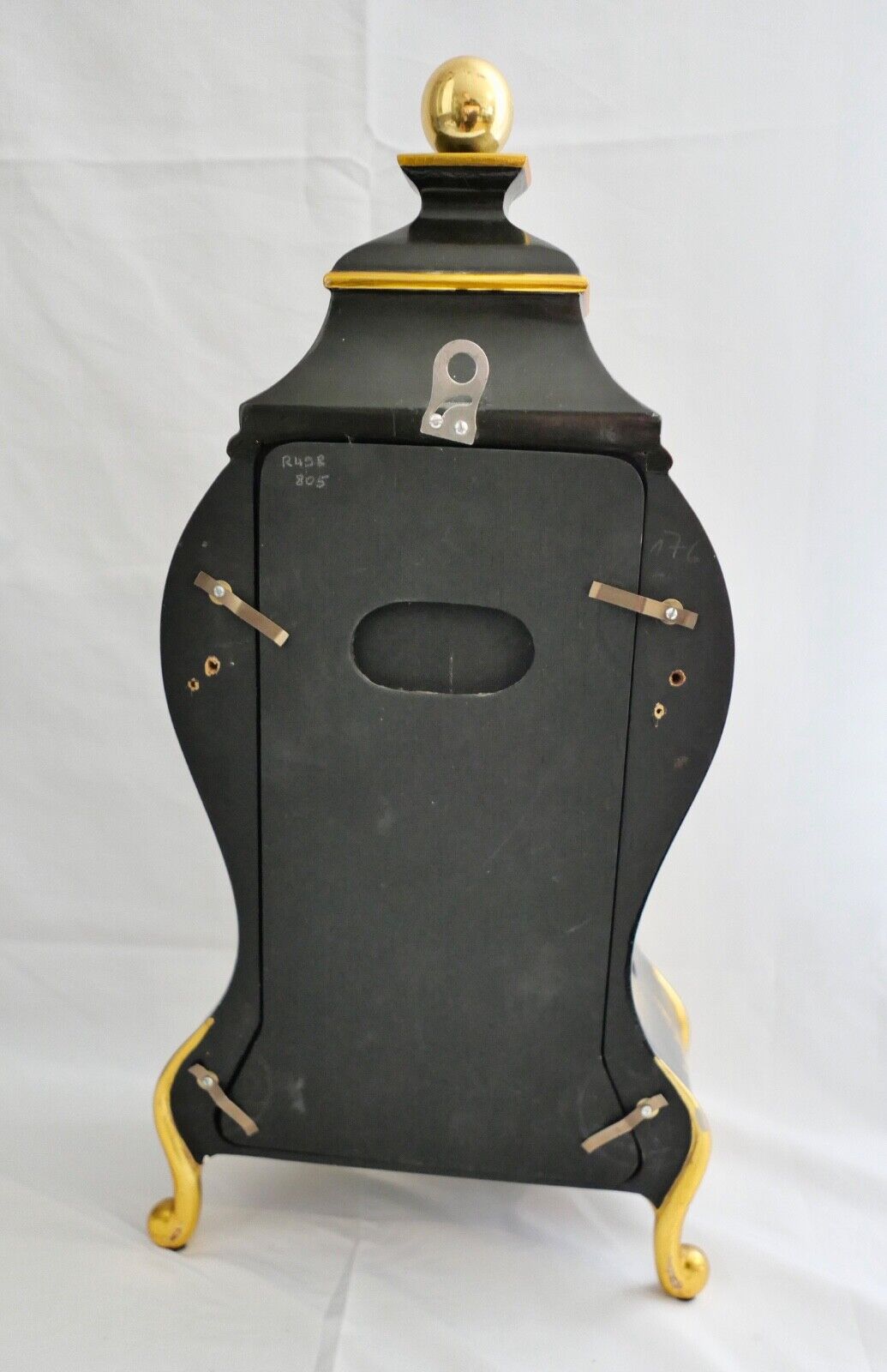 Große Pendule 43cm Tischuhr Kaminuhr La Châtelaine schwarz Gold Stil Louis XVI - Antikhandel-Stuttgart