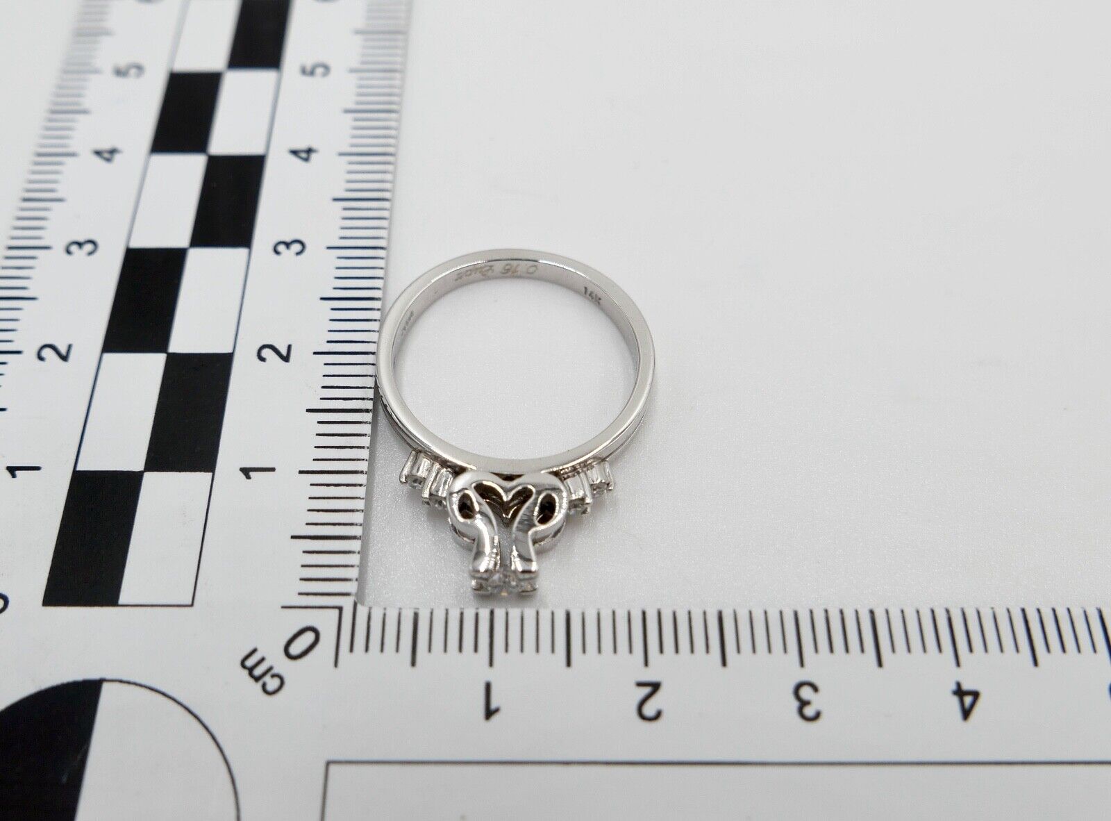 Weiß Gold Ring 585 14K mit 5 Brillanten Diamanten 0,18 Ct Gr. 57 Diamant VVS TW - Antikhandel-Stuttgart