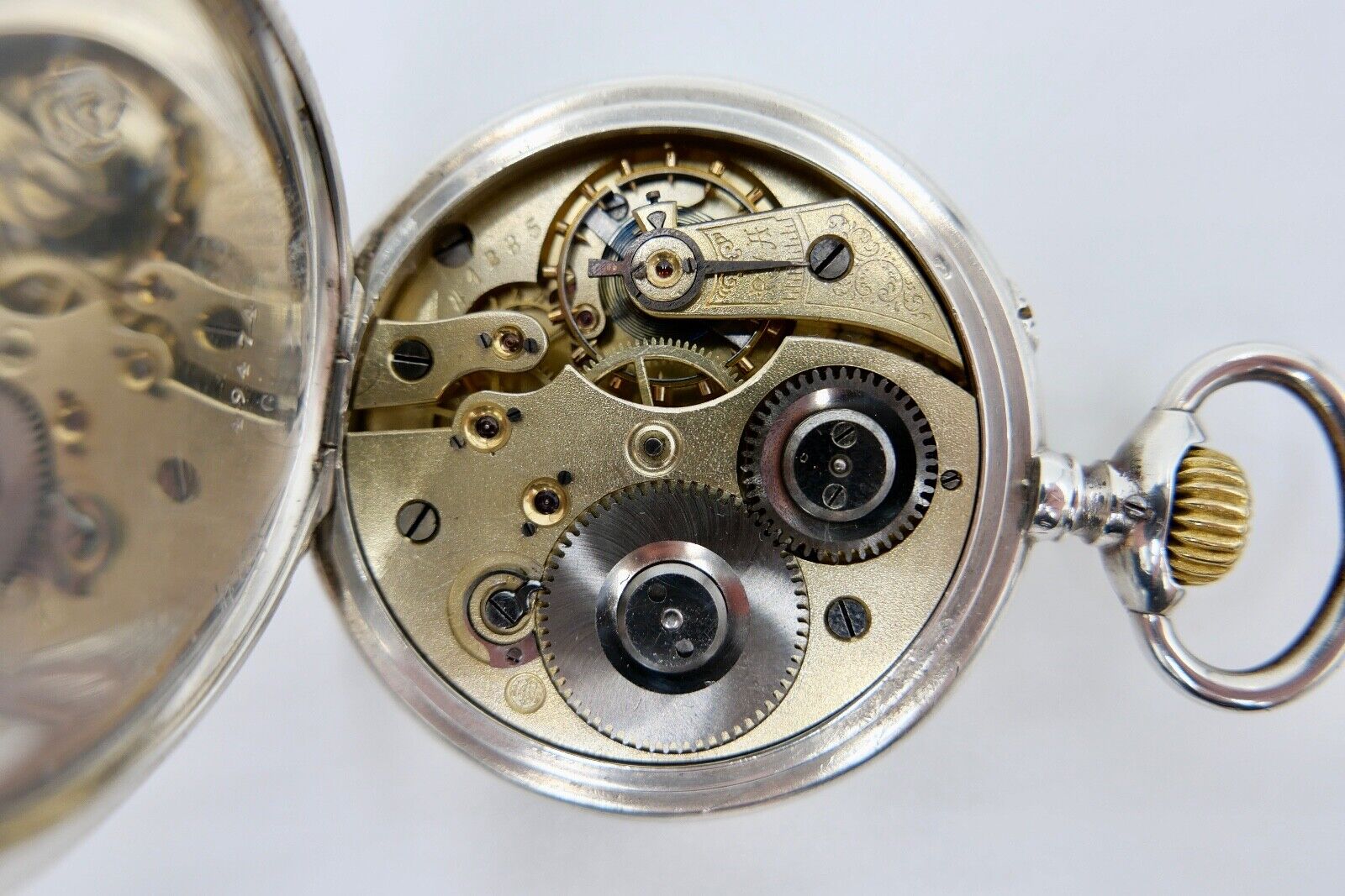 antike IWC Taschenuhr 800 Silber pocket watch Ø 49mm um 1889 - Antikhandel-Stuttgart