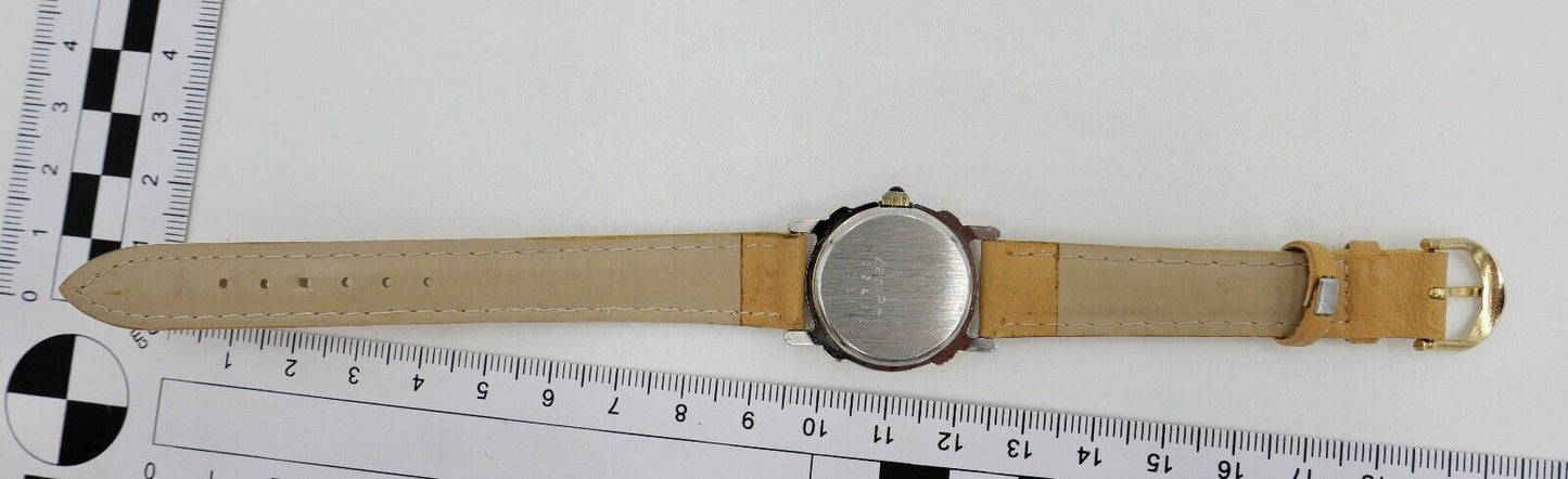 Bicolor ZentRa deZ Damenuhr mit Zirkonia im Zifferblatt NEUwertig 1980er Jahre - Antikhandel-Stuttgart