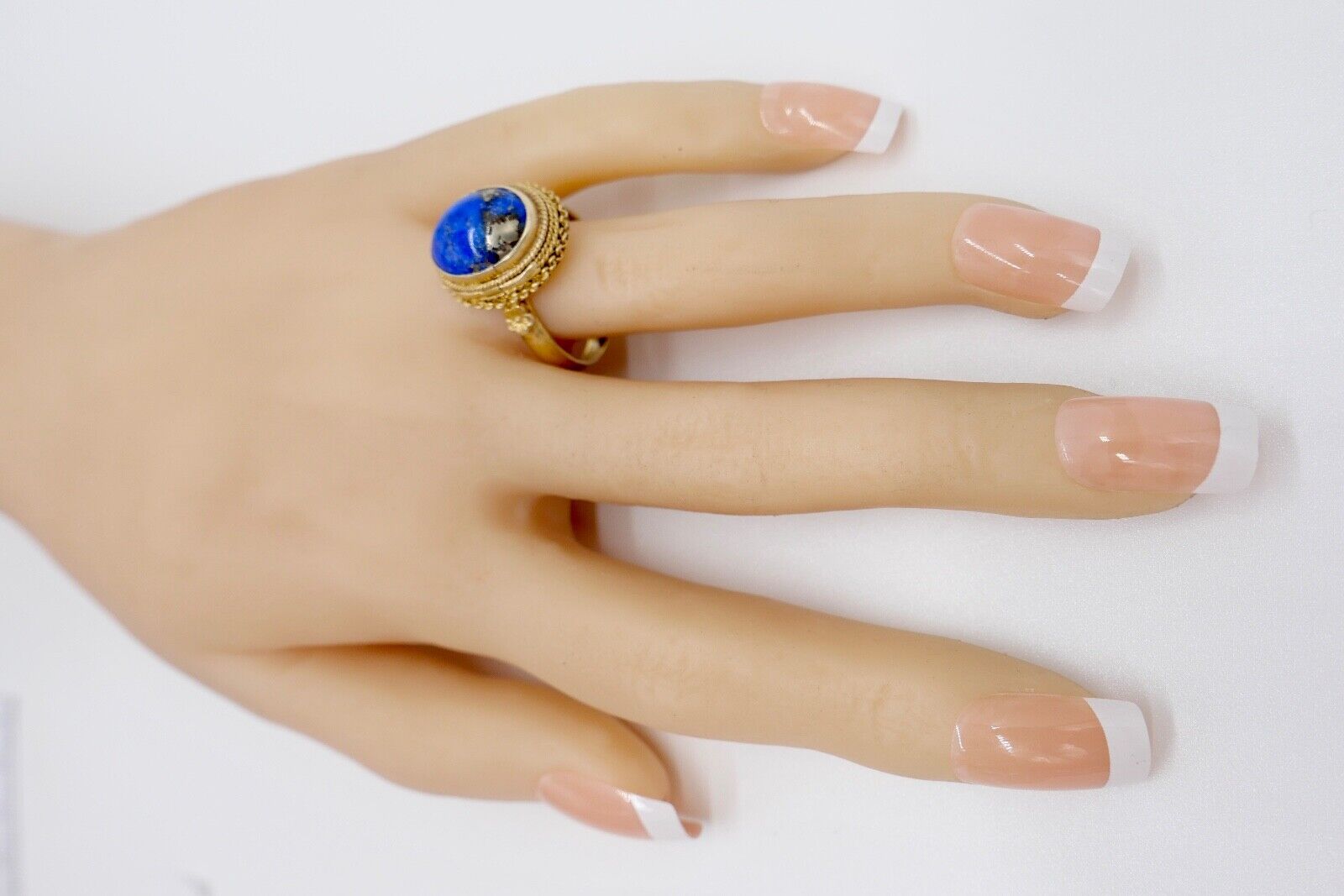 Lapislazuli Lapis Lazuli Ring Silber vergoldet 1960er Jahre China - Antikhandel-Stuttgart