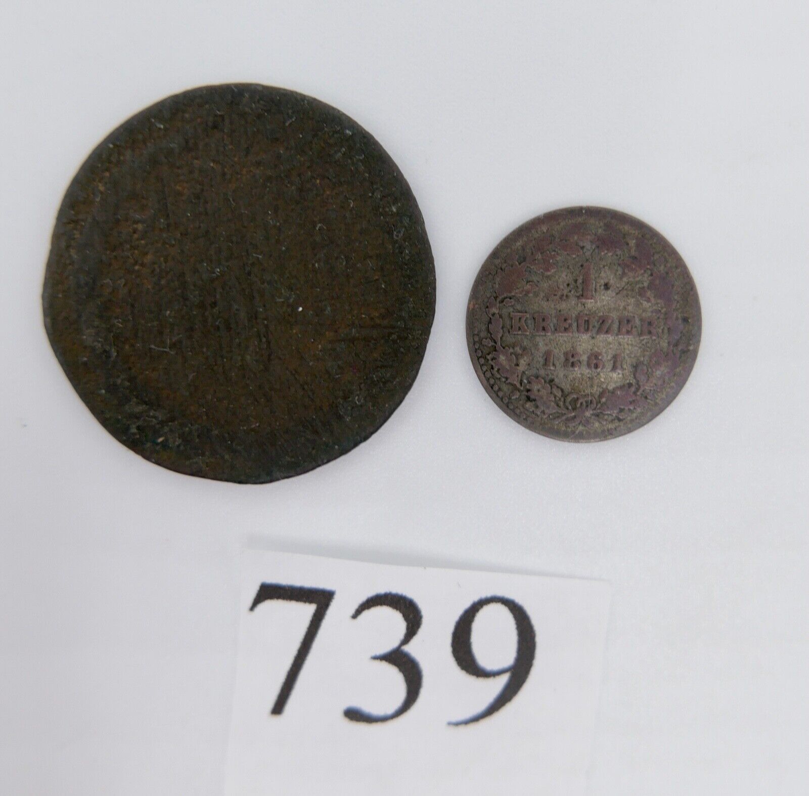 Nassau Hessen-Pfalz 1 Kreuzer 1861 und 1 unbekannt - Antikhandel-Stuttgart