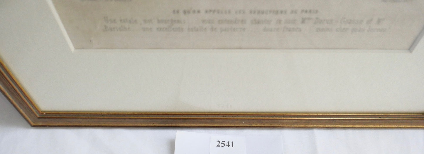 Honoré Daumier Lithographie 1844 Le Charivari Les Étrangers à Paris gerahmt