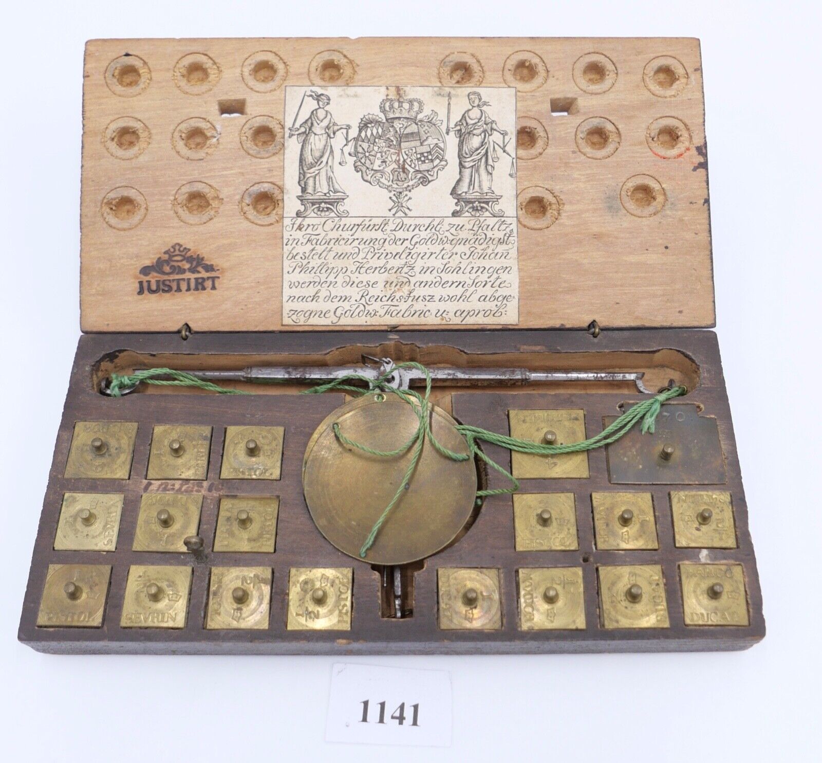 antik Johann Philipp Herberts sen., Solingen um 1699 Münzwaage 1774 Waage - Antikhandel-Stuttgart