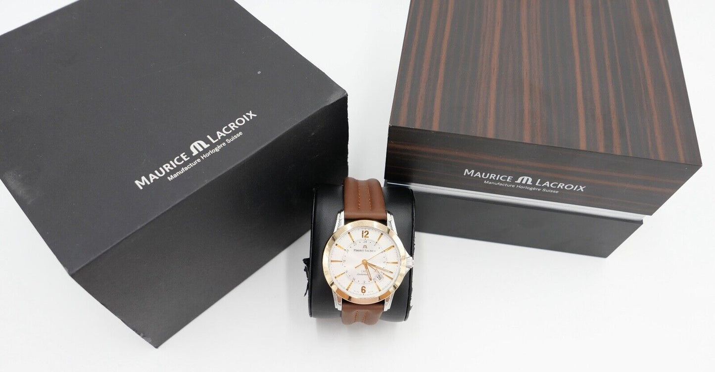 Maurice Lacroix Pontos PT 6068 GMT Automatic 18K / 750 Gold Armbanduhr Watch - Antikhandel-Stuttgart