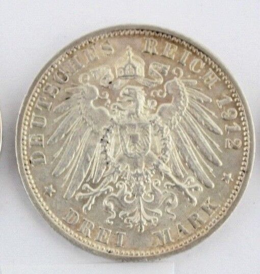 2 3 5 Mark 1902 1904 1912 F Silbermünze " Wilhelm Württemberg " Jäger 174-176 - Antikhandel-Stuttgart