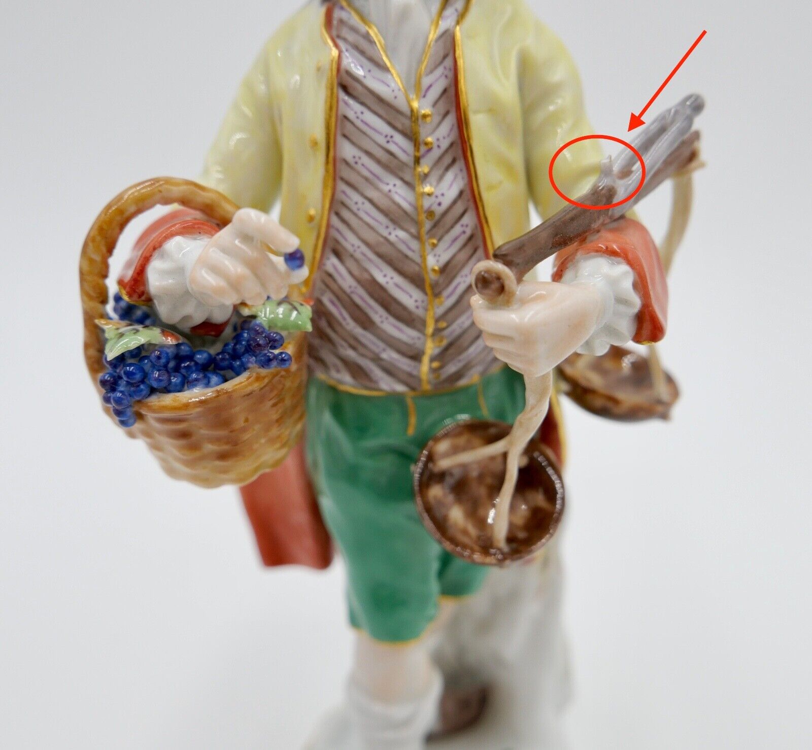 Meissen Figur 1. Wahl 14,5 cm Traubenhändler Pariser Ausrufer TOP 2173 60226 - Antikhandel-Stuttgart